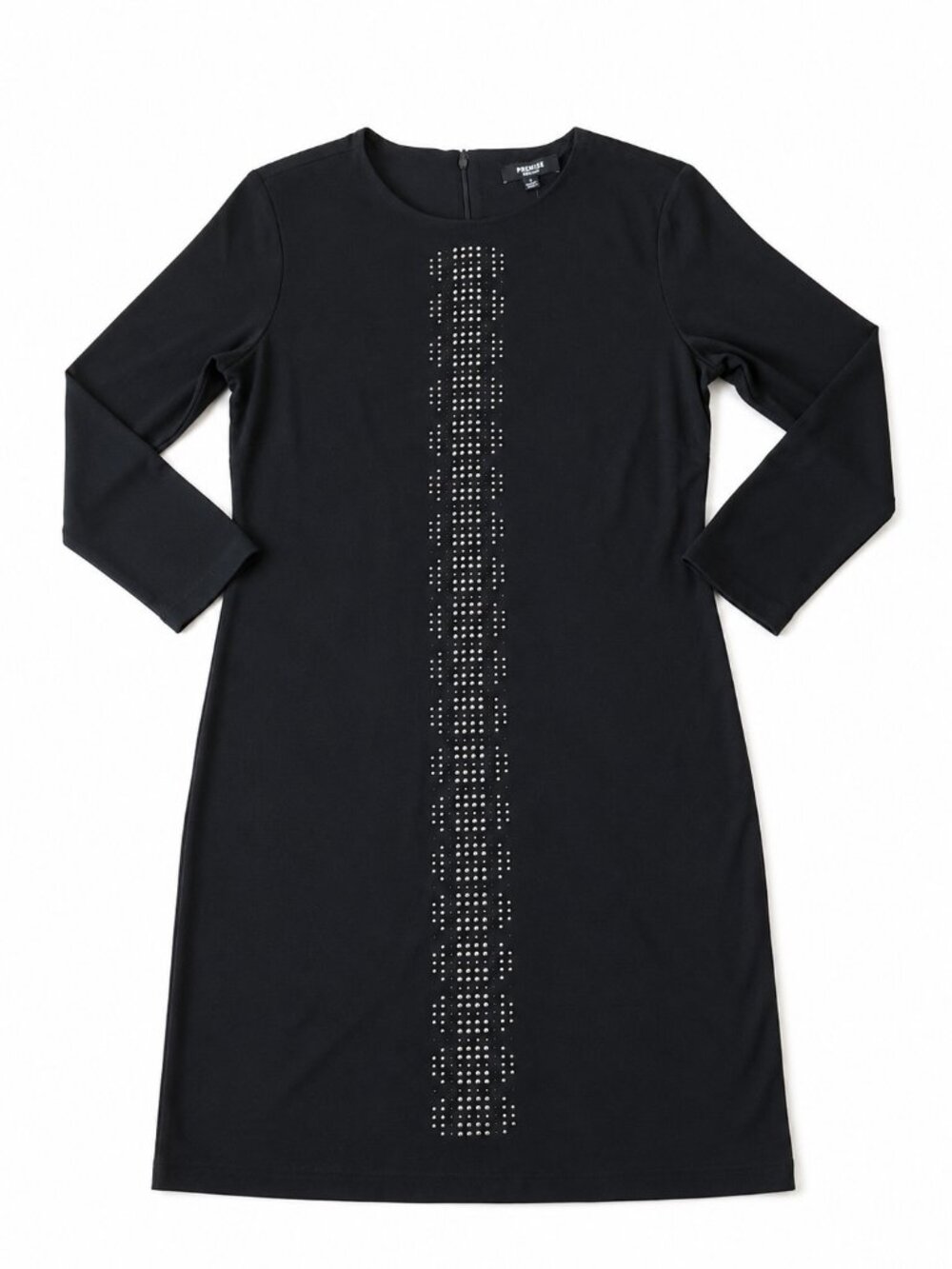 Premise Black Rhinestone Detail Midi Dress NWT - Picture 2 of 5